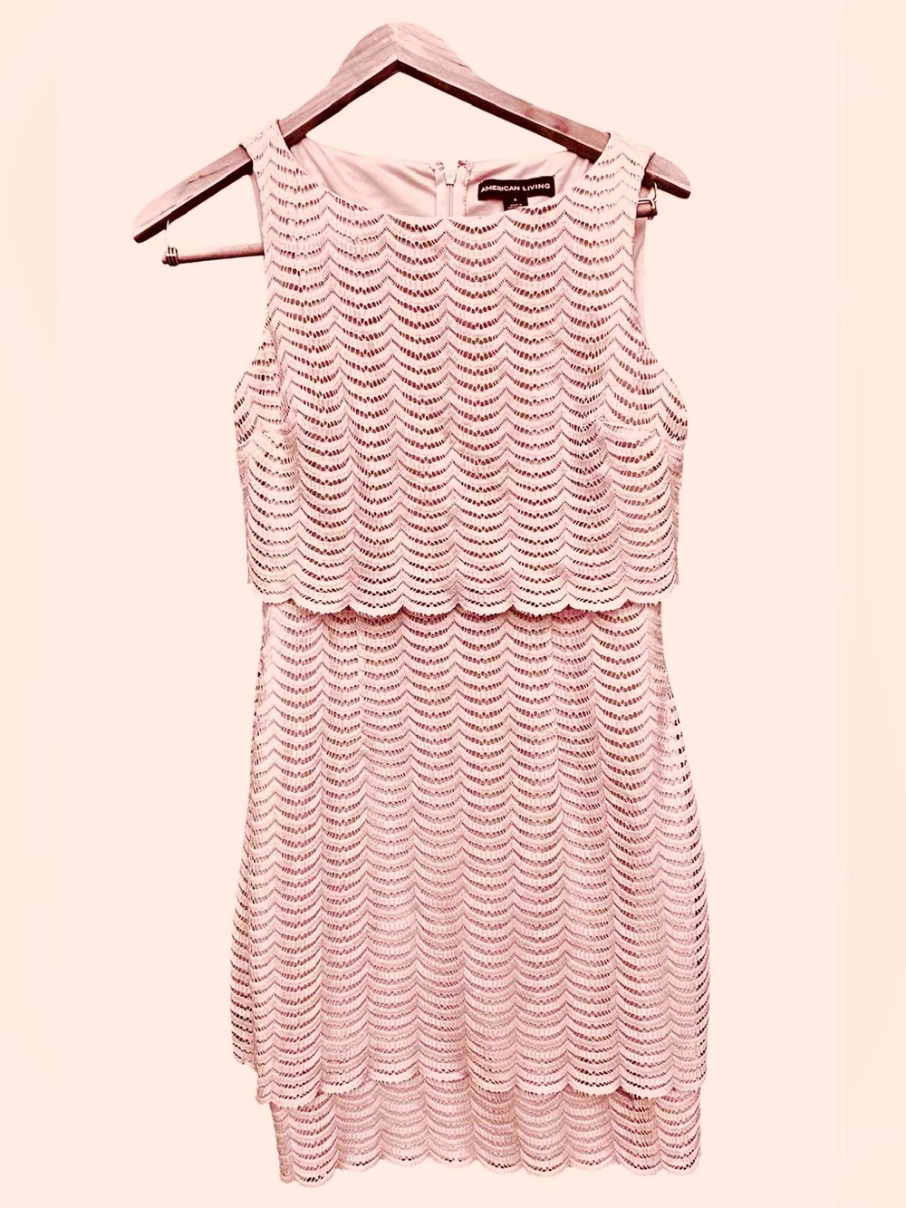 American Living Dress Pink Scalloped Lightweight Sz 8